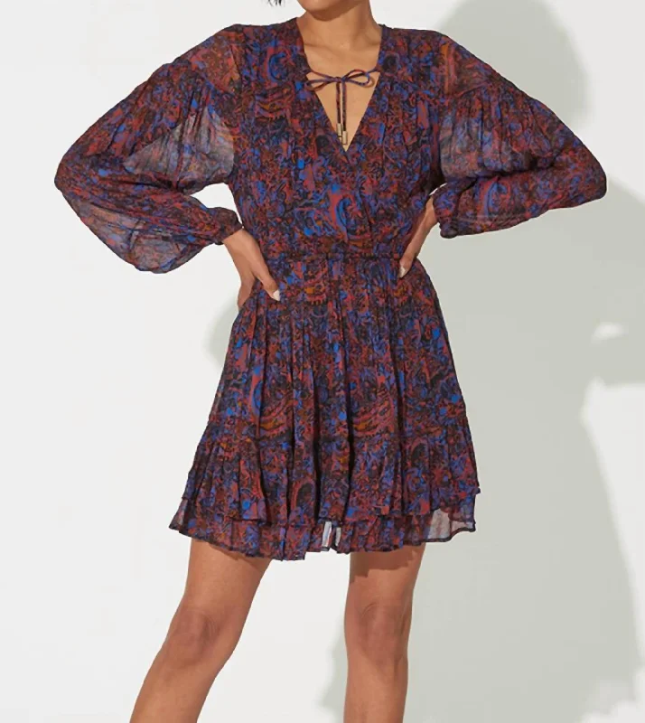 Smart Casual Deals Dreamy Aesthetic Nisha Mini Dress In Retrograde Paisley