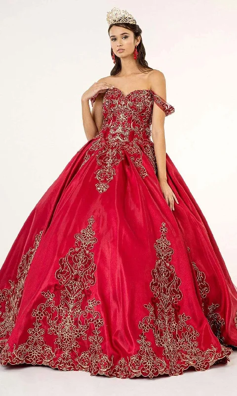 Ends Soon Chic Sophistication Elizabeth K - GL1930 Embroidered Sweetheart Satin Ballgown