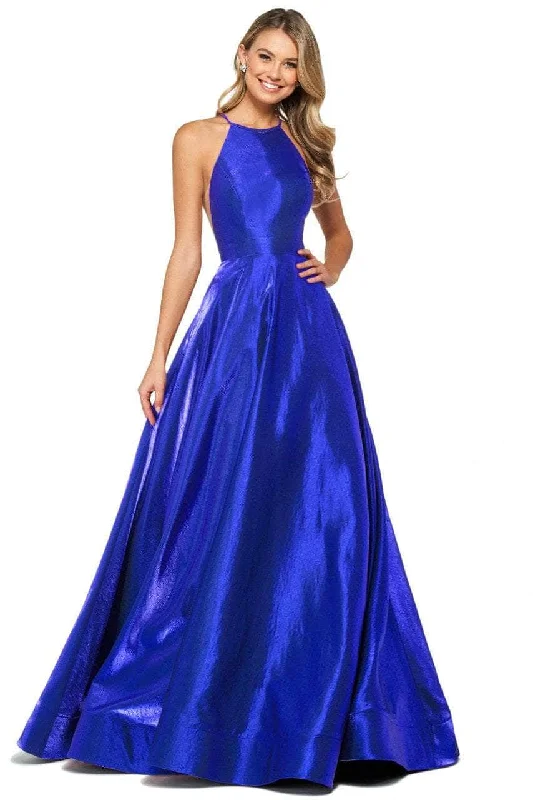 Winter Warehouse Sale Bold Silhouette Sherri Hill - 53350 High Neck Satin Long Gown