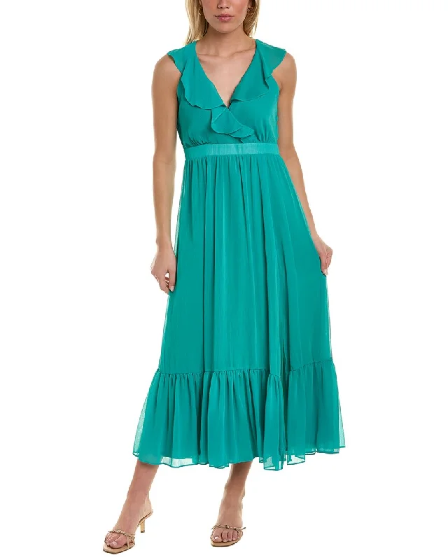 Mega Sale Rustic Countryside Charm Look Taylor Crinkled Chiffon Midi Dress