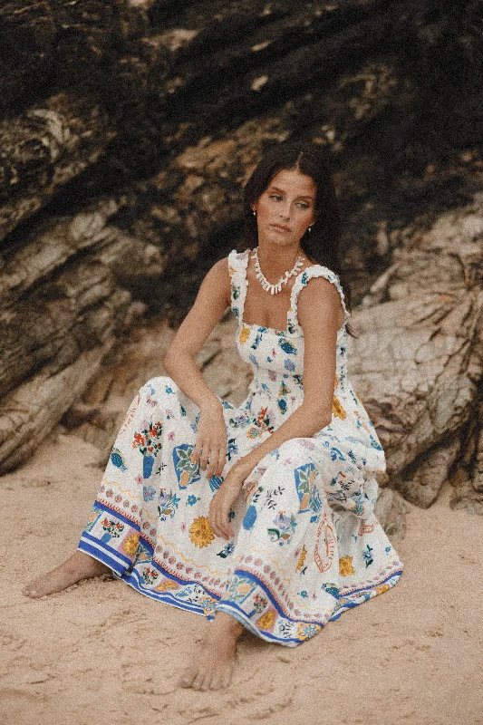 Effortless Style, Endless Impact Floral Style Serafina Maxi Dress - Portofino