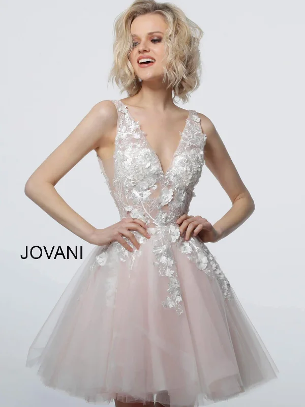 Classic Chic Deals Charming Silhouette Jovani 63987 Prom Short Sleeveless Cocktail Dress