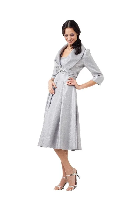 Stylish Statements Lightweight Fabric Adrianna Papell 81857160 Satin A-Line Dress With Jacket