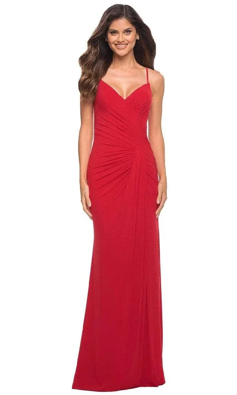 New Season Fashion Preview Coastal Beach - Inspired Style La Femme - 30393 Sleeveless Ruched Sheath Dress