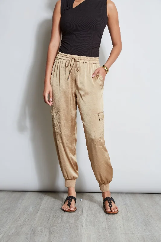 Discover Now Flowy Fabric Satin Cargo Pant