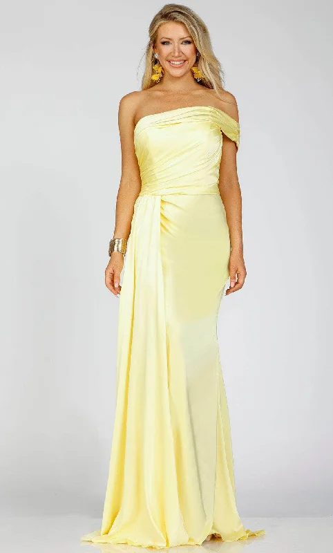 Find Your Unique Flair Dreamy Draping Terani Couture 231P0541 - One Shoulder Satin Prom Gown