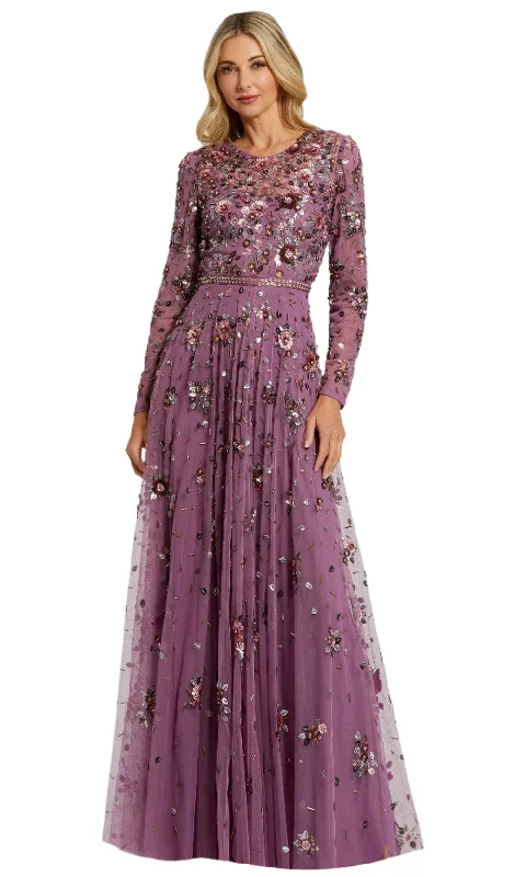 Massive Selection Sale Casual Chic Mac Duggal 10063 - Long Sleeve Embellished Evening Dress