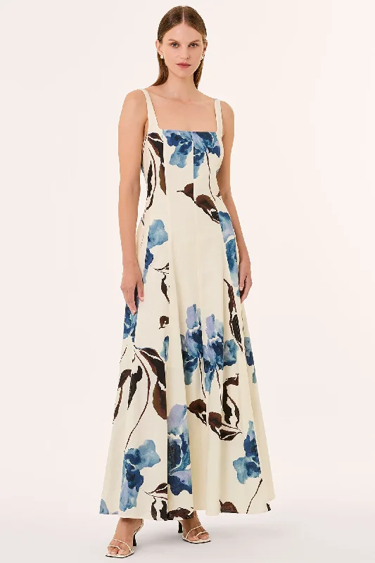 Evening Elegance Elegant Details ATHENA DRESS - ALENA BLUE FLORAL