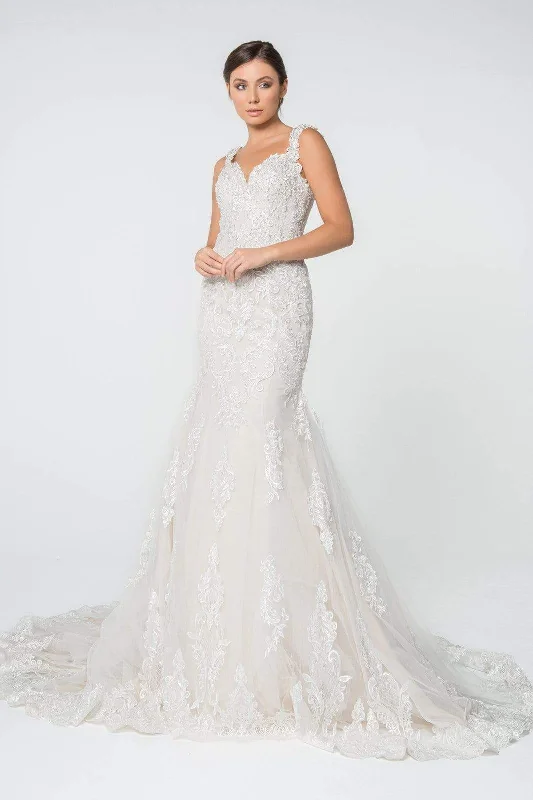 Best Deals Of The Season Casual Elegance Elizabeth K - GL2819 Lace Sweetheart Mermaid Gown With Train