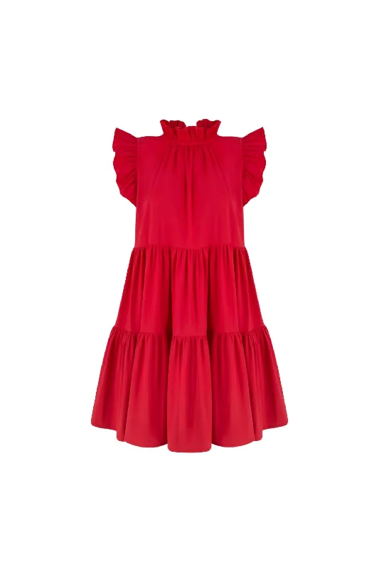 Premium Style Offers Romantic Flair Luna Mini Dress In Red