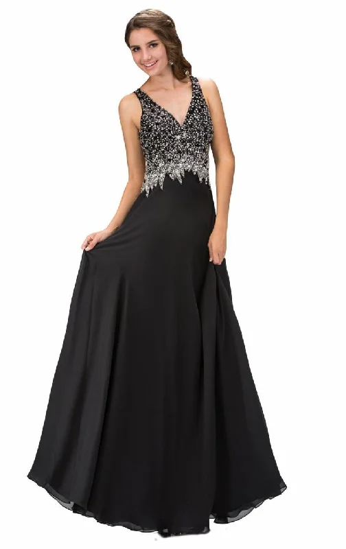 Timeless Elegance Redefined Formal Outfit Elizabeth K - GL1113 V-Neck Sleeveless Long Dress