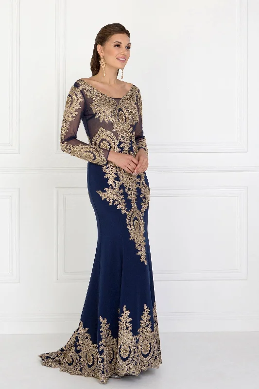 Stay Ahead In Style Vibrant Prints Long Sleeve Dress Formal Evening Gown Sale