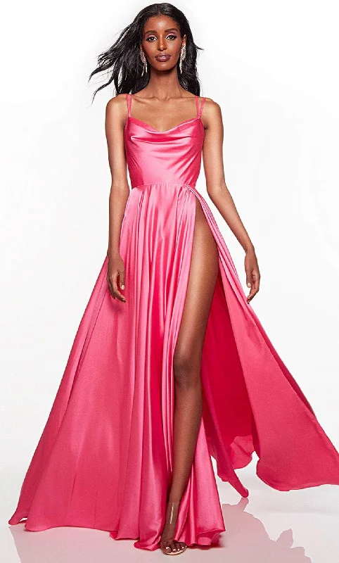 Final Sale Luxury Comfort Alyce Paris 61462 - Cowl Satin Prom Dress