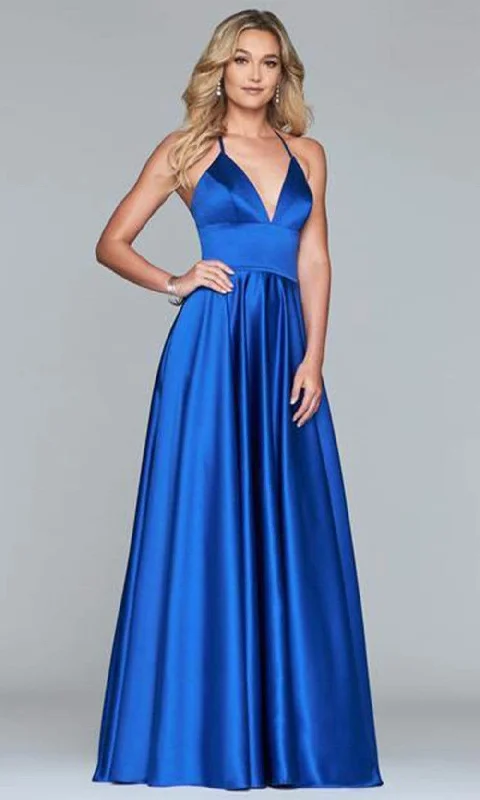 Feminine Luxe Style Sale Boho Chic Faviana - S10252 Sleeveless V-neck Satin Ballgown