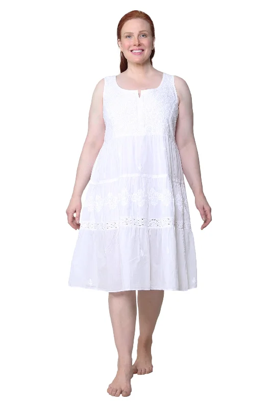 Budget Friendly Y2K Nostalgic Fashion Look La Cera Plus Size Sleeveless Tiered Chemise