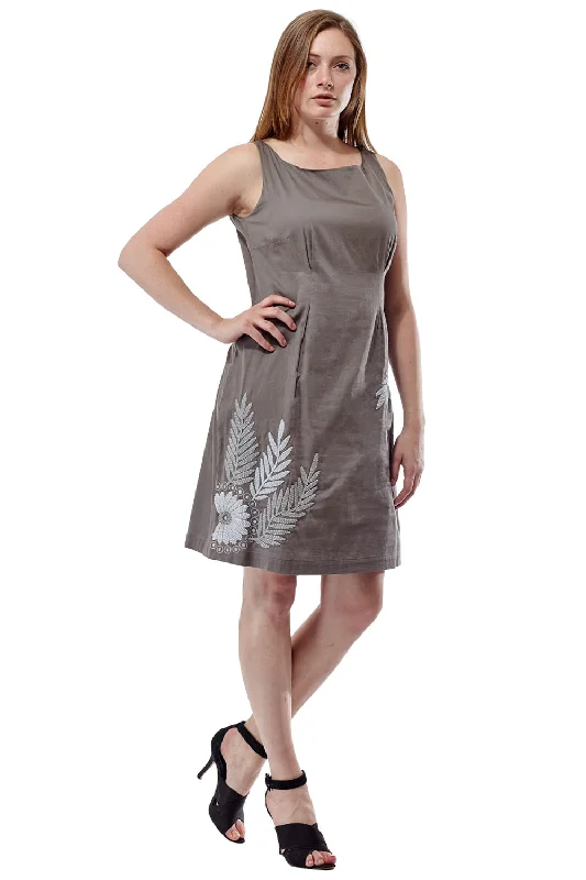 Shop Sales Grab Romantic Date - Night Styles Now La Cera Sleeveless Embroidered Cotton Dress