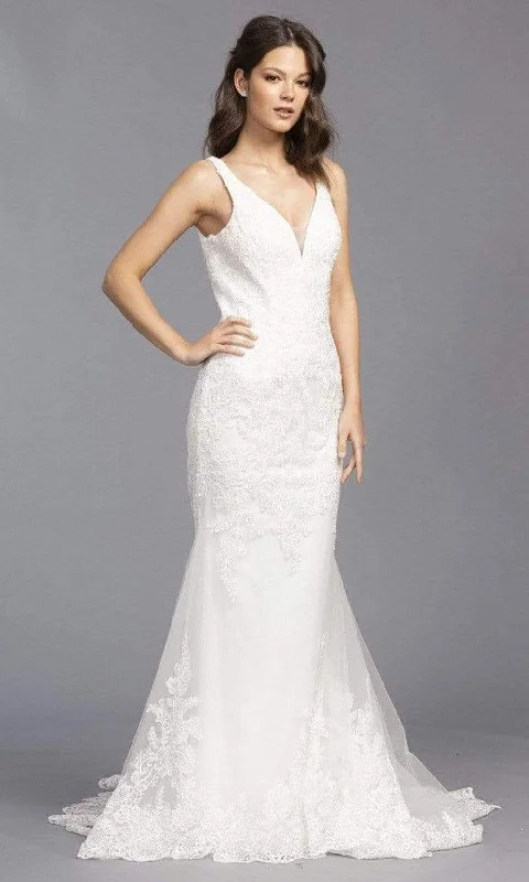 Don't Miss Out Luxury Comfort Aspeed Bridal - L2143 V Neck Embroidered Tulle Bridal Gown