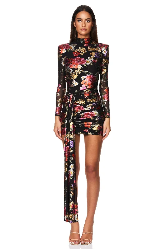 Stupidly Low Prices Casual Elegance Nookie Electric Floral Long Sleeve Mini Dress - Floral