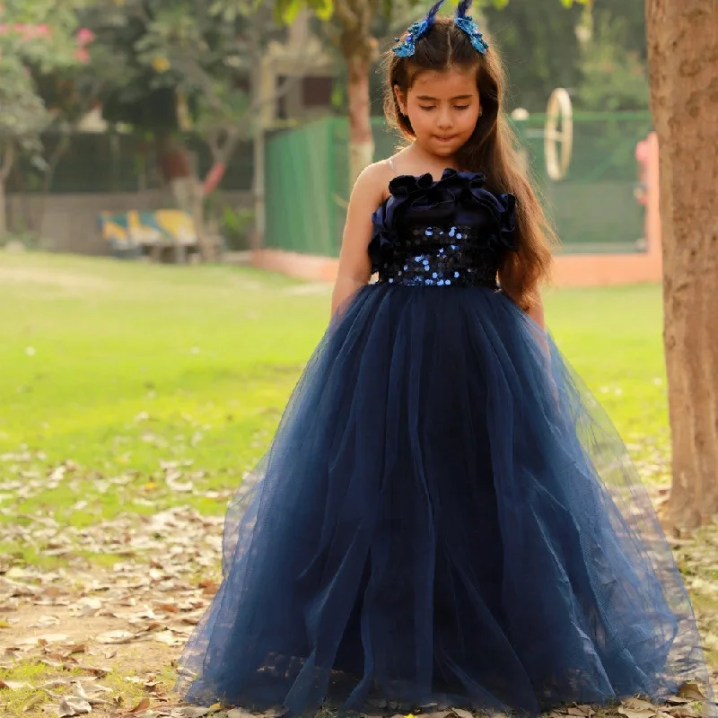 Winter Warehouse Sale Flash Sale Midnight Shimmer Ruffled Ball Gown