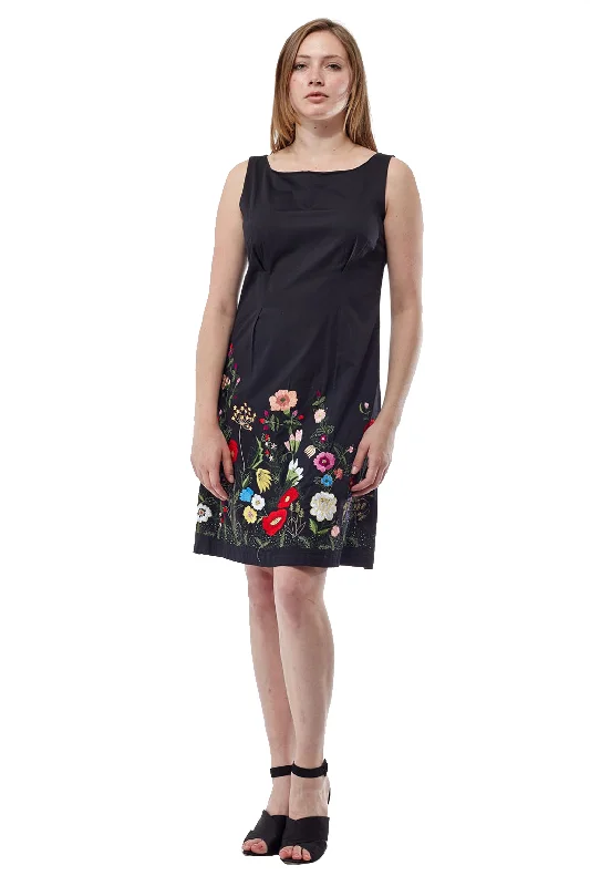 Stay Ahead In Style Elegant Ensemble La Cera Embroidered Wildflower Sleeveless Dress