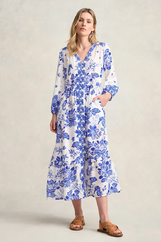 Special Offers, Don't Miss Charming Silhouette Printed Tiered Maxi Dress