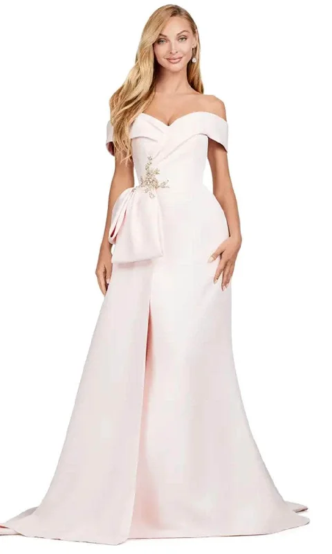 Hot Brand Discounts Art Deco Geometric Pattern Look Ashley Lauren 11425 - Off-Shoulder Mermaid Satin Gown