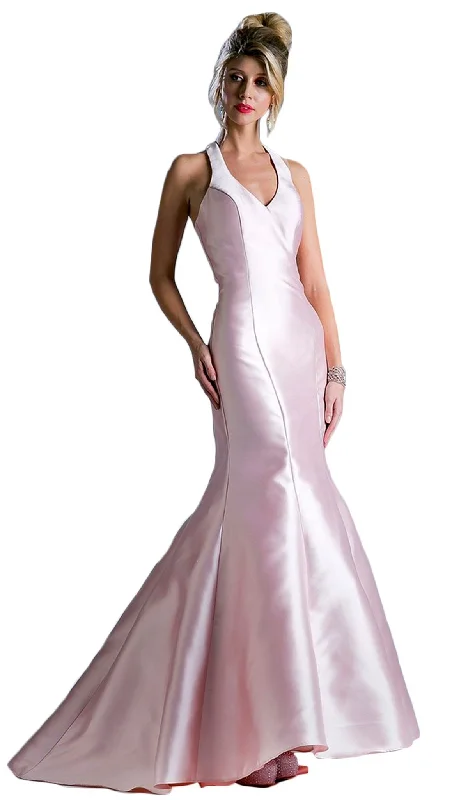 Exclusive Designer Style Deals Bohemian Vibe Cinderella Divine - Sleeveless Low V-Neck Satin Trumpet Evening Gown