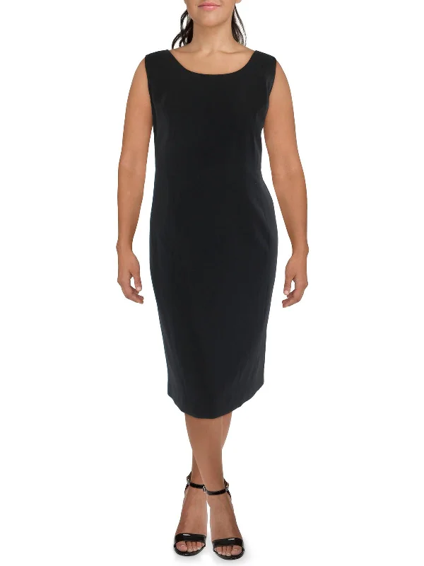 Classic Elegance Sales Sleek Design Plus Womens Knit Sleeveless Midi Dress