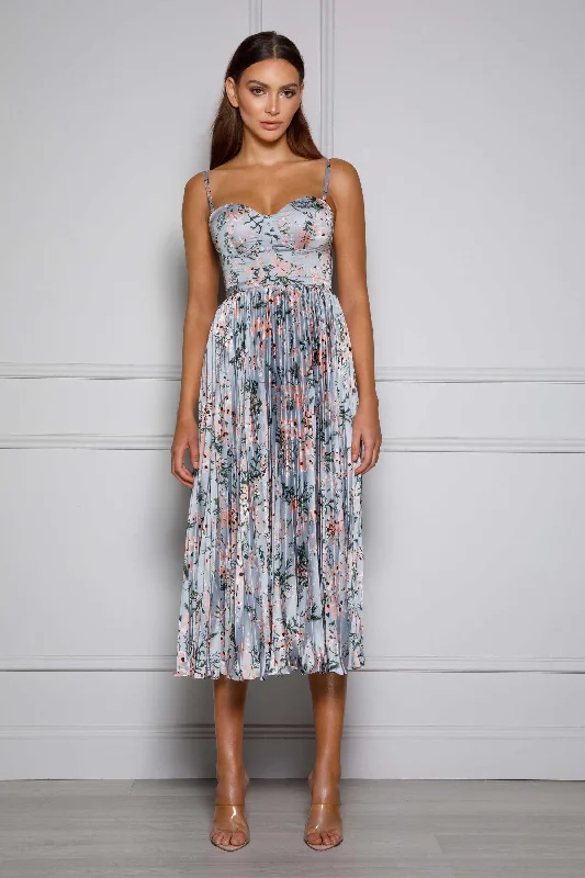 Comfort Meets Fashion Bold Patterns Milan Dress - Blue Floral