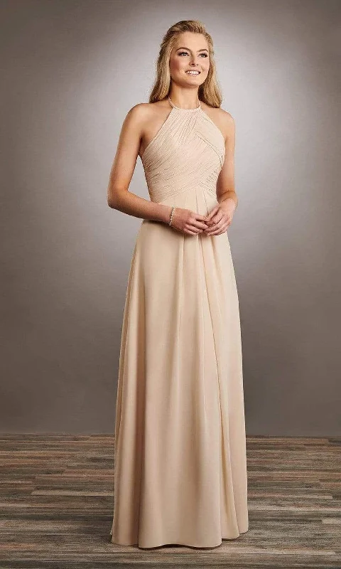 The Good Stuff Limited - Stock Mary's Bridal - MB7057SC Halter Neck Ruched Chiffon Long Dress