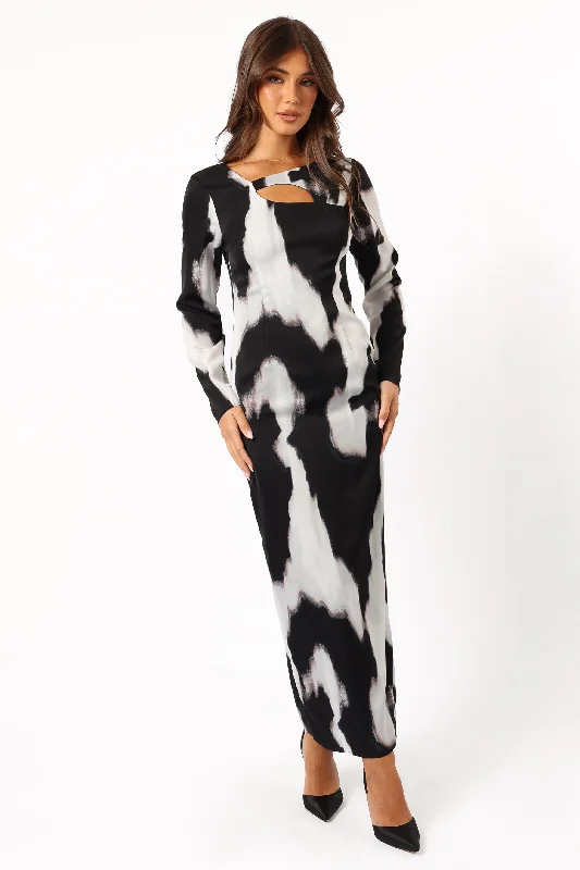 Trendy Styles Polished Finish Christah Maxi Dress - Black/White