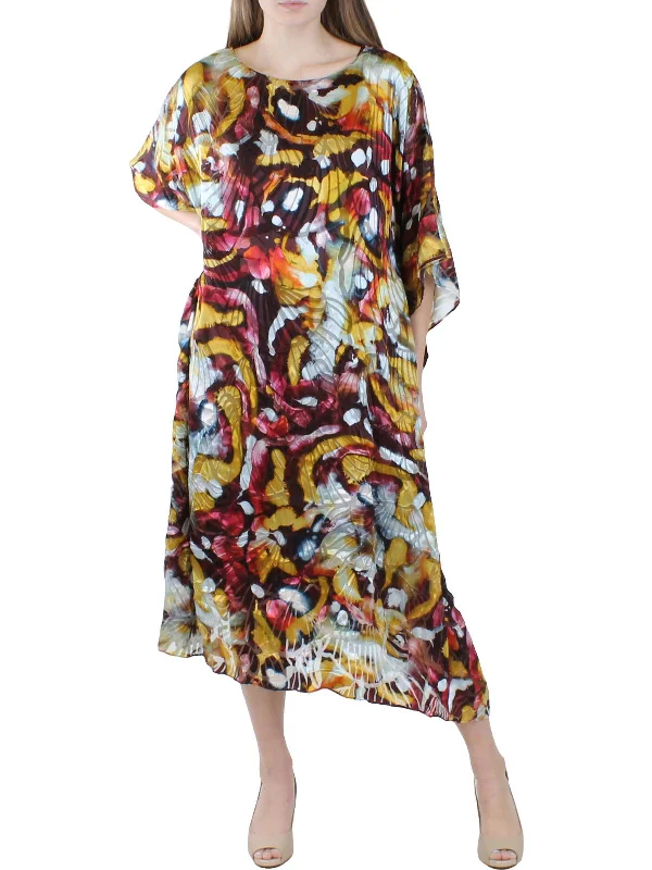 Boutique Styles Refined Look Maeve Womens Kaftan Printed Midi Dress