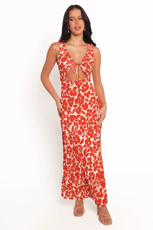 Affordable Luxury Fashion Classic Timeless Elegant Style Noemi Maxi Dress - Red