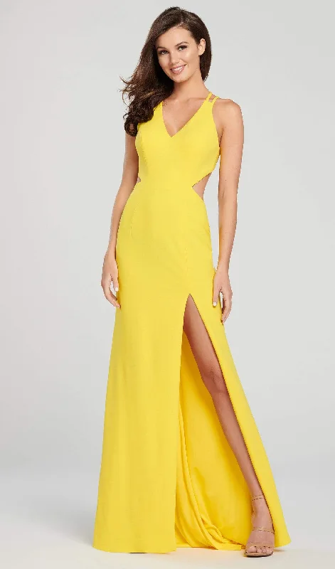 Fashion Frontiers Y2K Nostalgic Fashion Look Ellie Wilde - Sexy Cutout Back Sleeveless V Neck Long Dress EW119159 - 1 pc Red In Size 6 and 1 pc Yellow in Size 4 Available