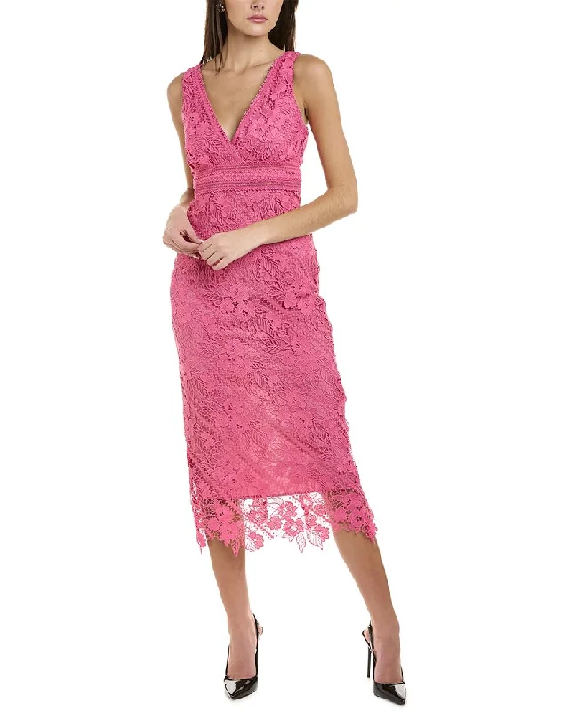 Fashionable Comfort Promotions Minimalist Elegant ML Monique Lhuillier Lace Midi Dress