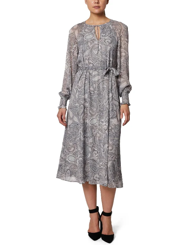 Spring Fashion Modern Glamour Womens Paisley Calf Midi Dress