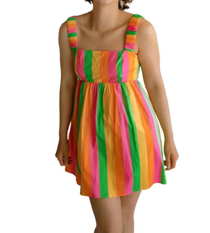 Shop Sales Weekend Special Fling Mini Dress In Neon Stripe