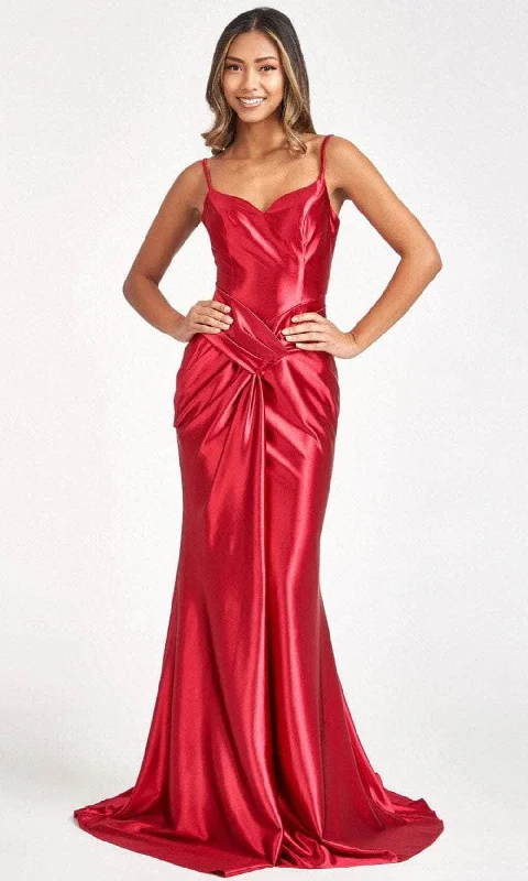 Stay Ahead In Style Feminine Allure Elizabeth K GL3044 - Draped Satin Mermaid Prom Dress