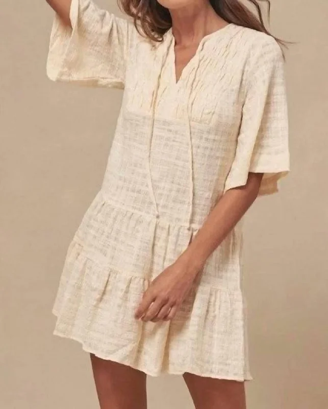 Fashion Forward Femininity Summer Fashion Tulum Mini Dress In Cream