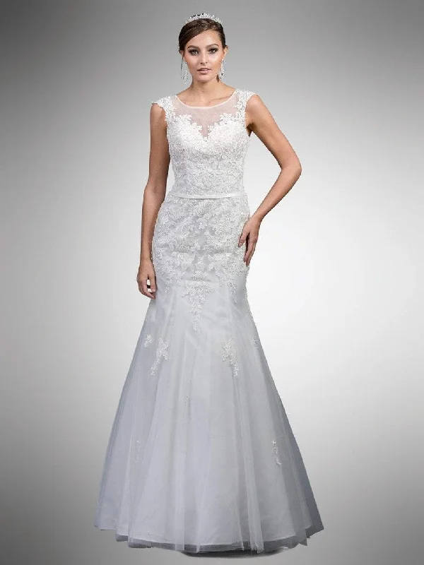 High-End Style Discounts Alluring Design Dancing Queen Bridal - A7000 Lace Applique Illusion Bateau Trumpet Gown