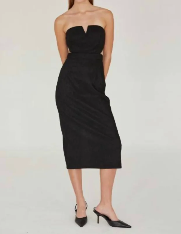 Buy More, Save More Casual Weekend Relaxed Style Bella Midi Dress In Black