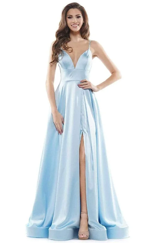 Relaxed Style Deals Vintage Retro Party Wear Colors Dress - G968 Strappy Satin A-Line Gown