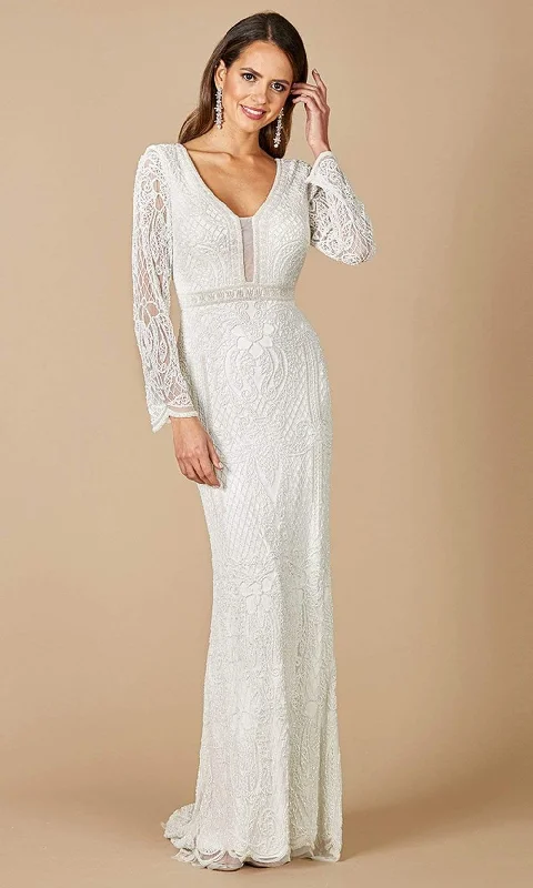 Style Breakthroughs Graceful Drape Lara Dresses - 51090 Long Sleeve Textured Column Dress