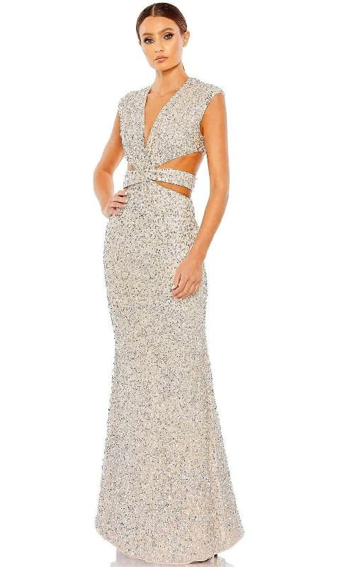 Unleash Your Trend Driven Style Disco - Inspired Retro Dance Look Mac Duggal 10919 - Sleeveless Sequin Long Dress