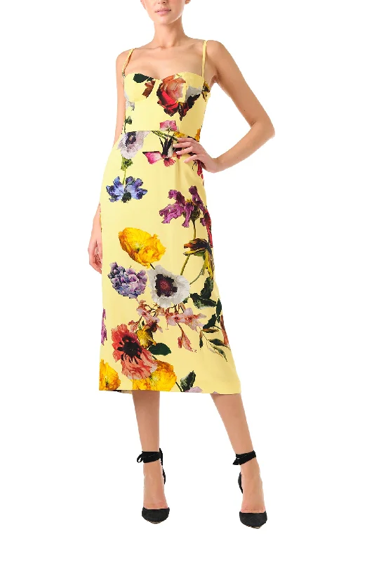 Huge Discounts This Week Everyday Glamour Floral Corseted Midi Dress