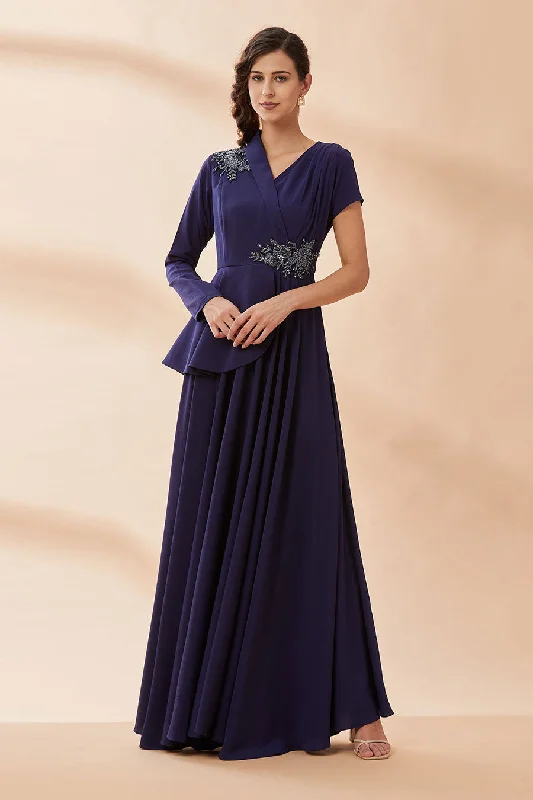 Special Offers, Don't Miss Modern Romance Navy Crystal Blazer Gown Dress