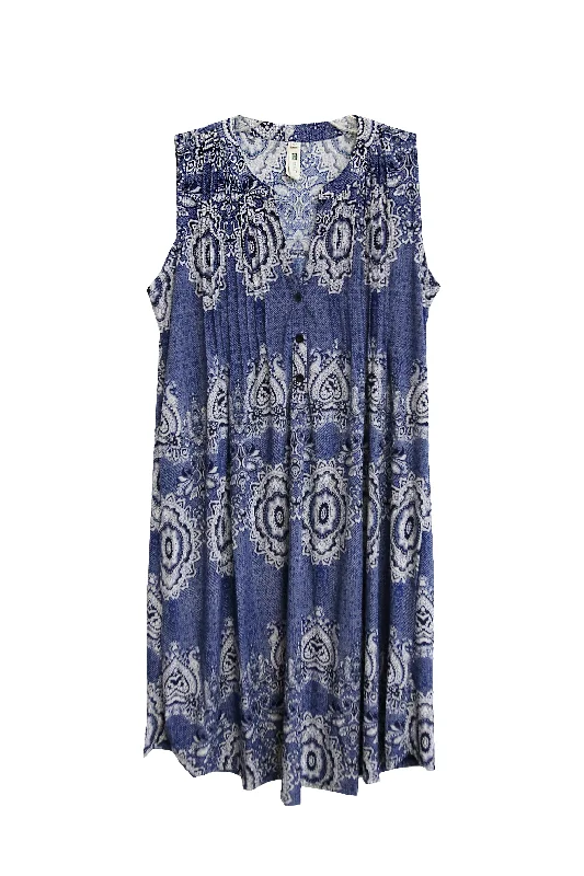 Massive Selection Sale Today Only La Cera Shades of Denim Print Sleeveless Dress