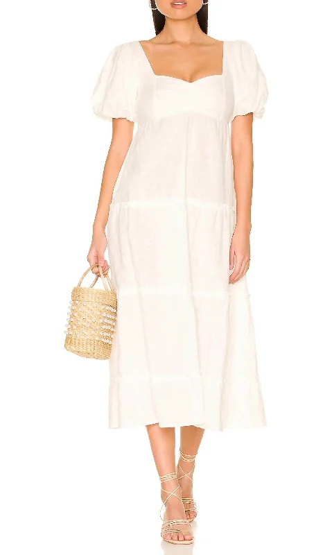 Special Offers Classic Charm Odette Midi Dress In White