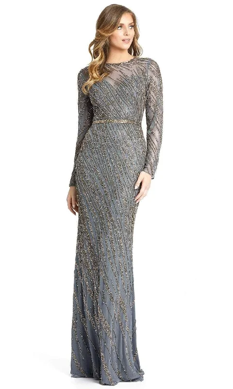 Luxe Style Discounts Nordic Minimalist Home Look Mac Duggal - 5240 Bateau Long Sleeve Evening Dress