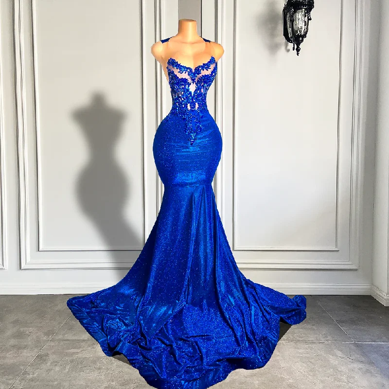 Elevated Casual Discounts Refined Look Royal Blue Long Prom Dresses Luxury Beaded Embroidery Sexy Mermaid Style Black Girl Prom Gala Party Gowns